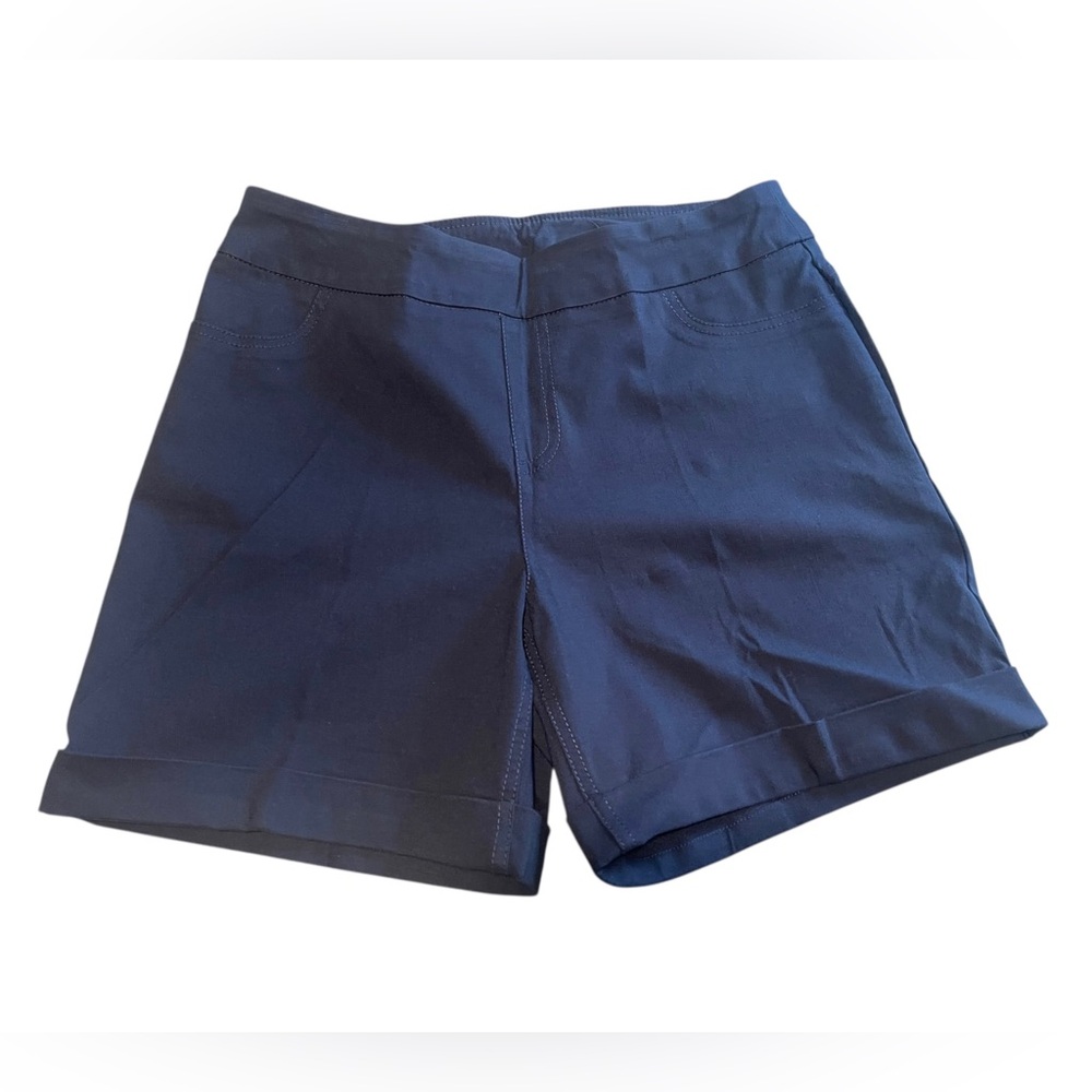 Soft Surroundings Harper Pull On Stretch  Shorts Navy Blue Size Petite Medium